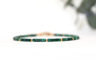 Handmade Malachite bracelet, 2mm square beads with gold vermeil – perfect Christmas stocking stuffer