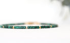 Natural Malachite bracelet for women, 2mm square gemstone beads with gold vermeil details